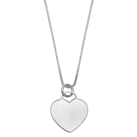 Polished Engravable Heart Disc Pendant