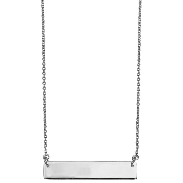 Polished Engravable Tag on Cable Chain Necklace
