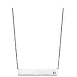 Polished Engravable Tag with CZ on Cable Chain Necklace