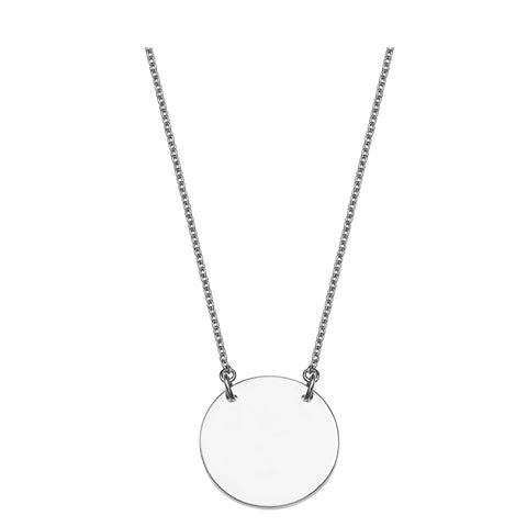 Polished Engravable Disc on Cable Chain Necklace